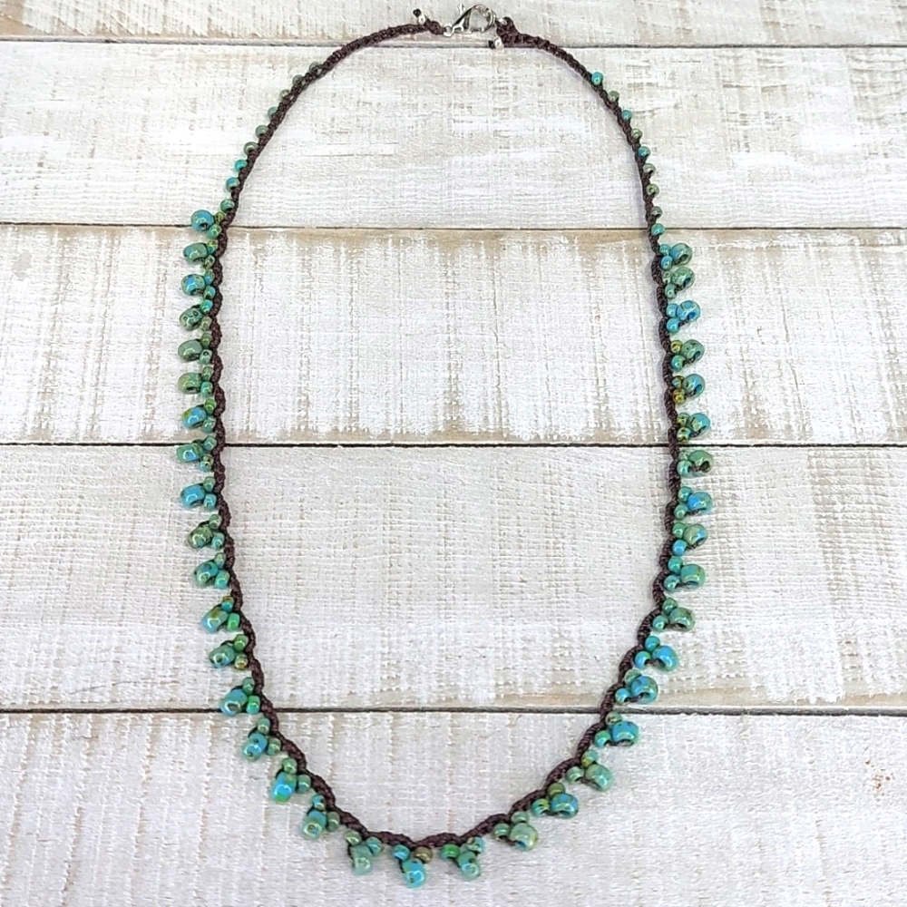 Hand Crafted Turquoise Bead Necklace by Rust Belt Rai… - Picture 3 of 15